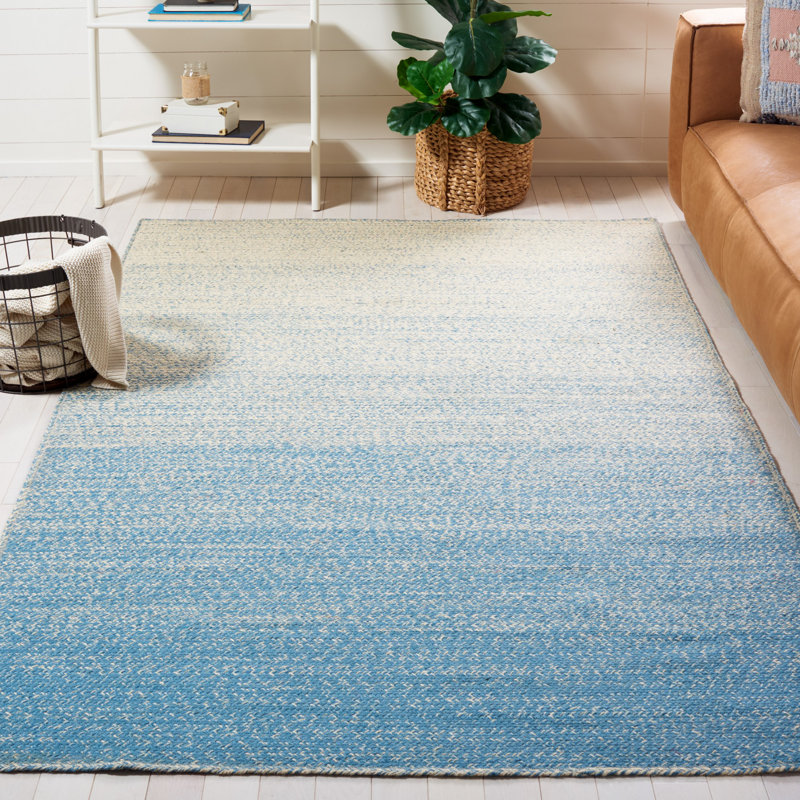 Tapis naturel / bleu clair Dequesha, Rectangle 5 pi x 8 pi