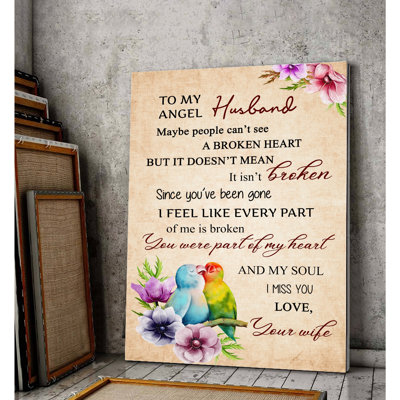 To My Angel Husband Gallery Wrapped Canvas