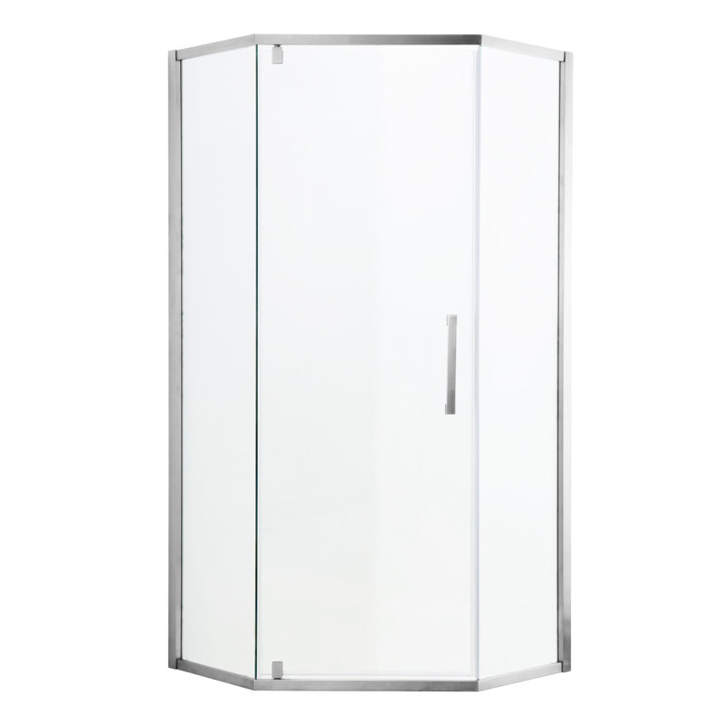 Shower Door 34-1/8" X 72" Semi-Frameless Neo-Angle Hinged Shower Enclosure