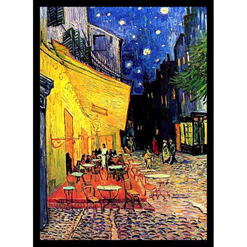 La terrasse du café sur la place du Forum, Arles, la nuit, C 1888 par Vincent Van Gogh - reproduction d'art sur papier encadrée