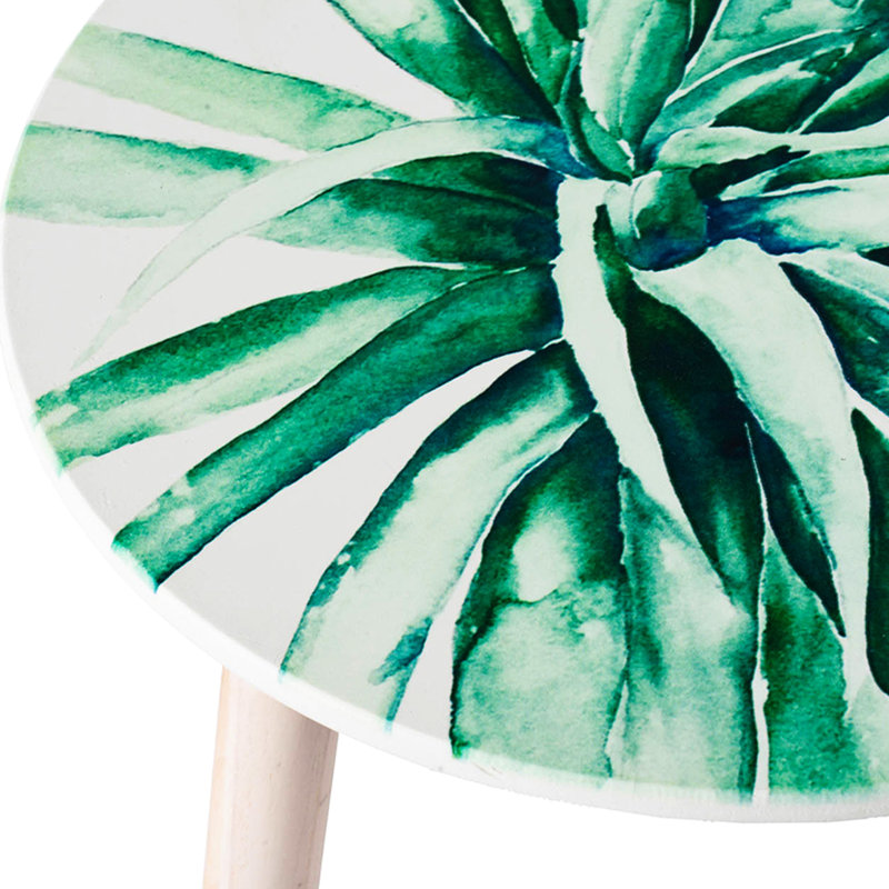 Tables d'appoint inspirées de la nature - Construction avec des motifs aquarelles succulentes Embellissez votre espace de vestibule blanc