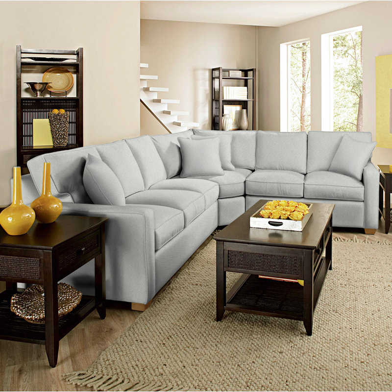 Gramercy Park Upholstered L-Shaped Sectional Symmetrical, Havana, Oslo Gray