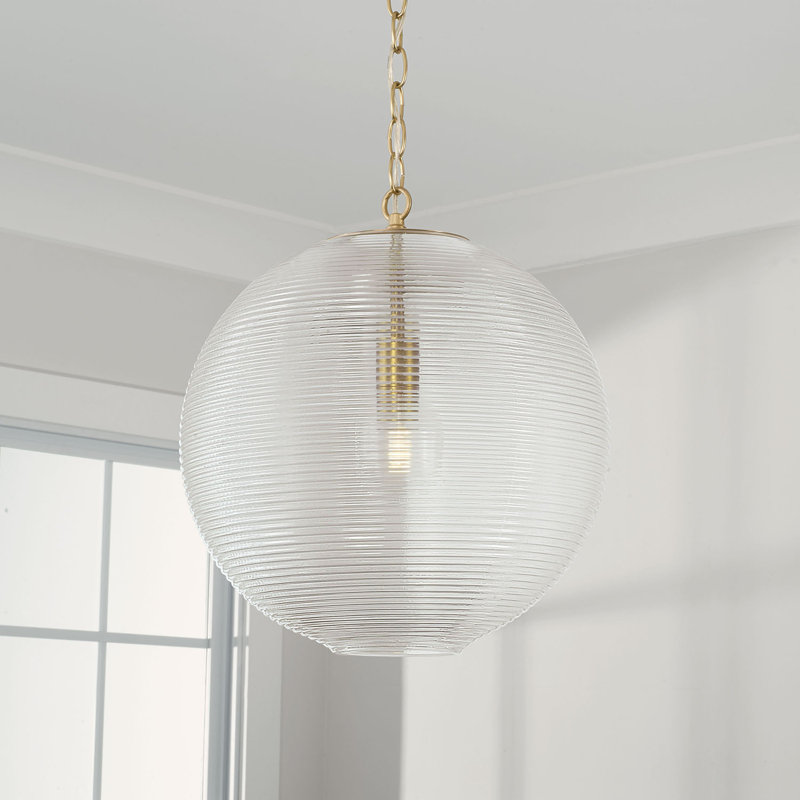 Luminaire suspendu à globe unique à 1 lumière, Laiton