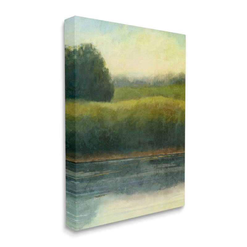 Art sur toile, "Étang de campagne" par Suzanne Nicoll, L 16 po x H 20 po
