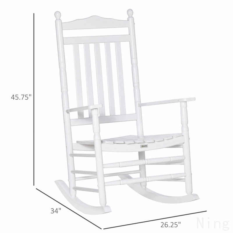 Chaise berçante à haut dossier Traditional, Blanc