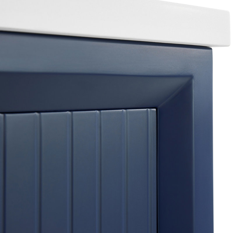 Bungalow 36" Freestanding Standard Single Bathroom Vanity with Top, Gold/Navy Blue