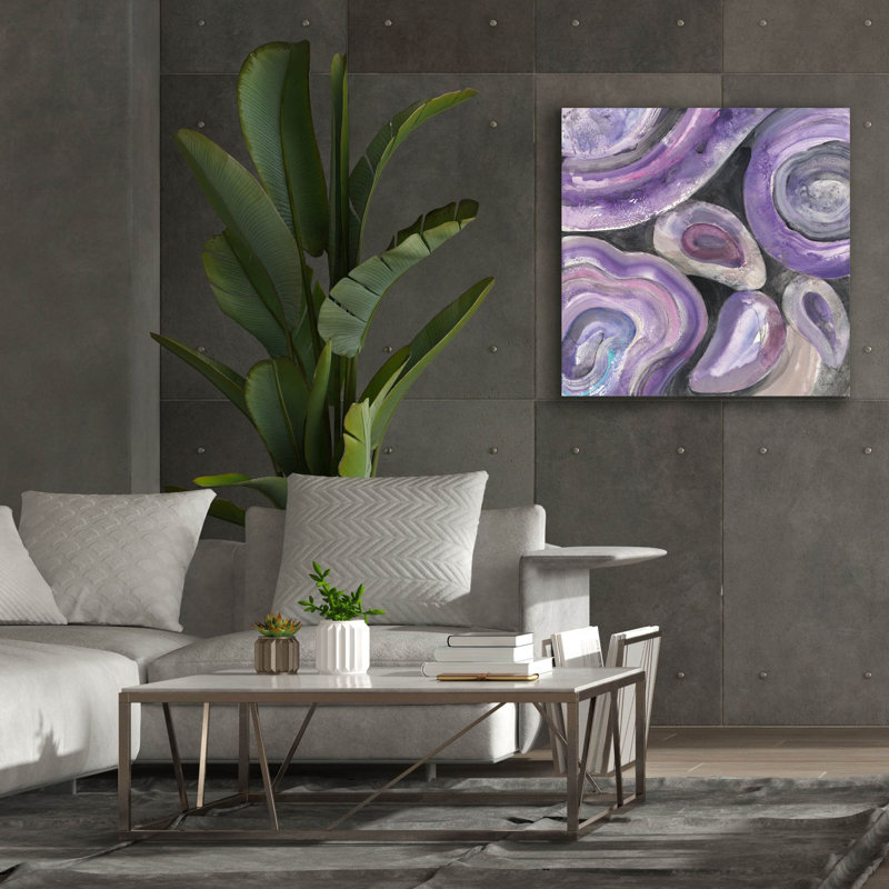 Toile épique Graffiti «Circle Rain V2» par Albena Hristova, 12 po x 12 po, H 37 po x l 37 po x P 1,5 po