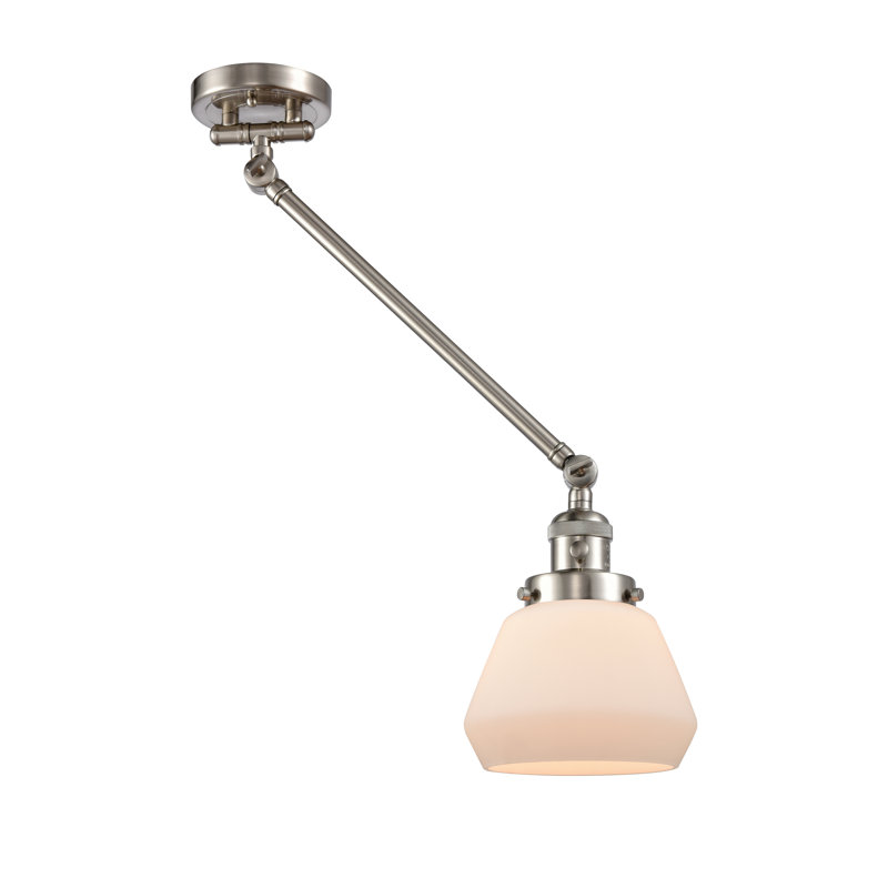 Rivka Swing Arm Sconce, LED, Brushed Satin Nickel, Matte White Cased