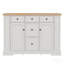 Buffet avec rangement, console de cuisine avec 5 tiroirs, 2 armoires, tablettes réglables, buffet pour la salle à manger, le salon, le vestibule (blanc)-129456500