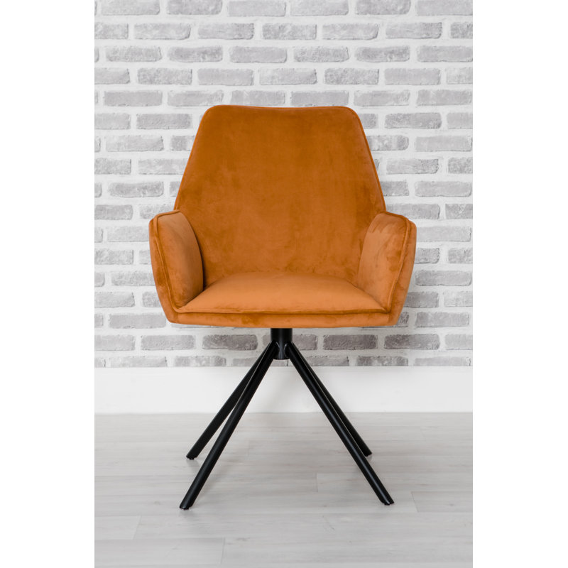 46cm H Upholstered Armchair, Burnt Orange