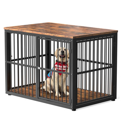 Meuble de 43 po avec 3 portes, table de bout en bois TG pour chiens de taille moyenne à grande, plusieurs unités peuvent être combinées
