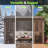 10x12 Ft Wall Mounted Sunroom, Lean-to Solarium with PC Roof, Sliding Doors & Windows, Outdoor Enclosed Gazebo for Patio, Deck & Poolside,  Brown-129436053-129436052