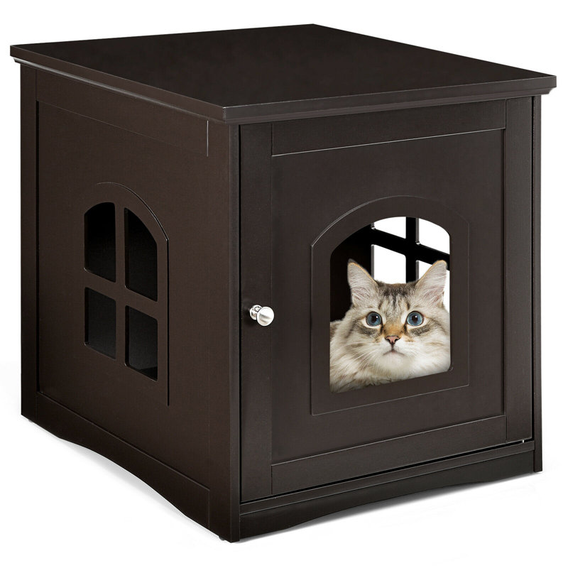 Luciana Enclosed Litter Box Enclosure, Coffee