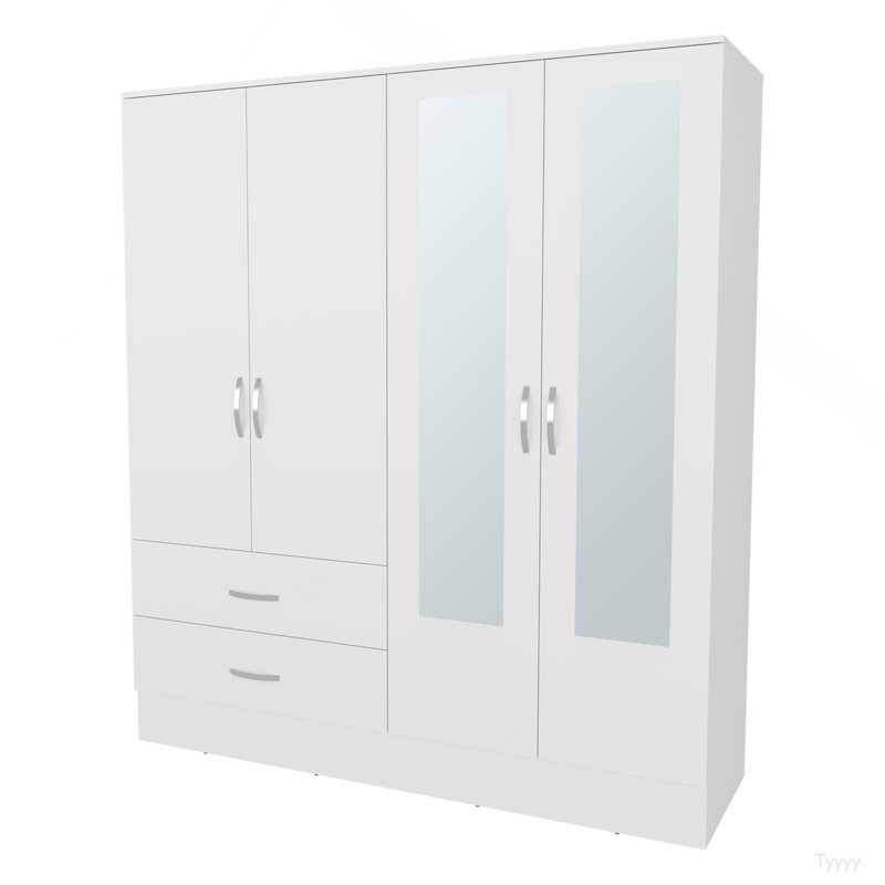 Rangement blanc avec 2 miroirs
