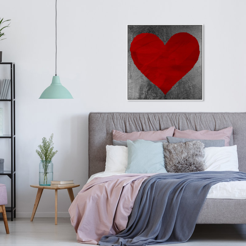«Forever in Love Hearts», impression sur toile, H 30 po x l 30 po, Toile encadrée, Blanc
