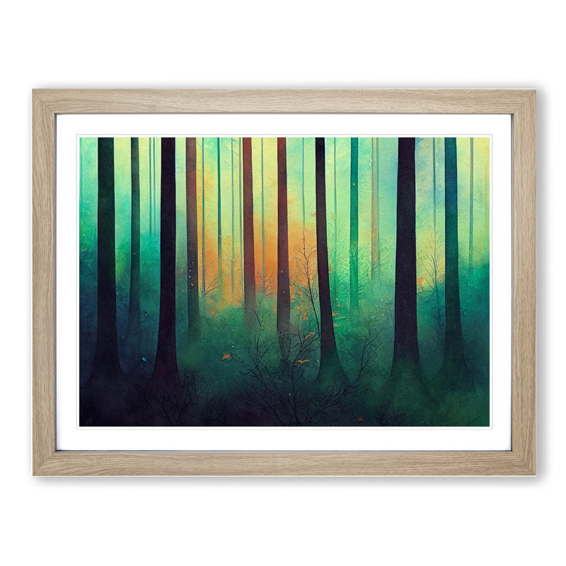 Glowing Colourful Forest - Framed Print