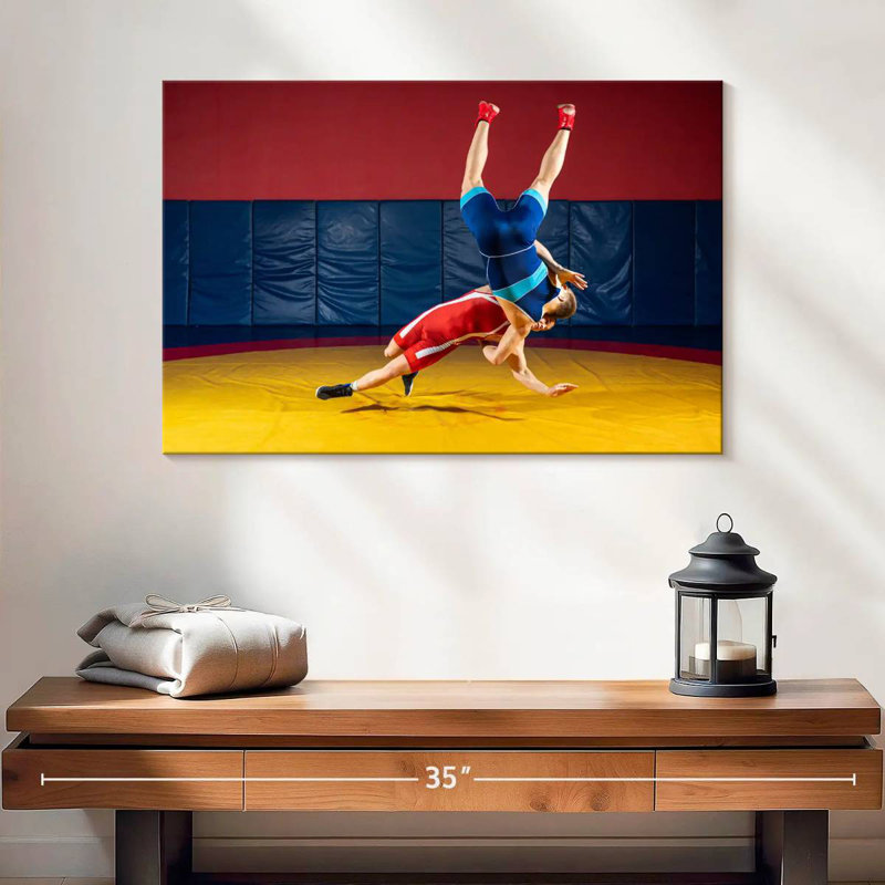 Athletic Wrestling, 16" H x 24" W