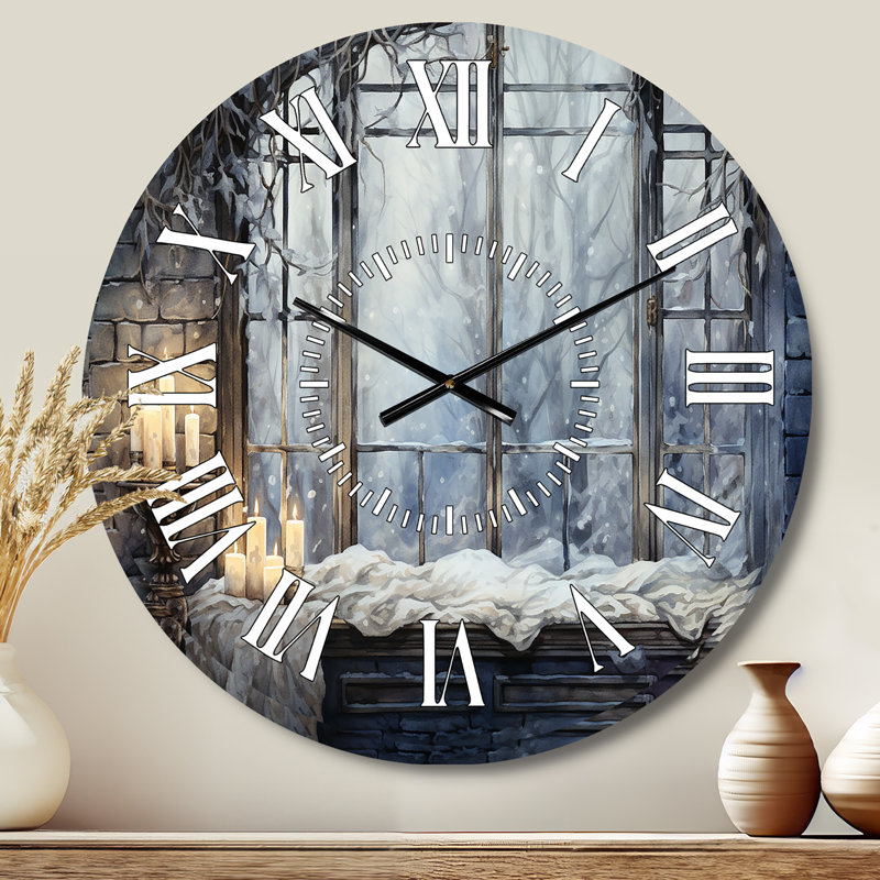 Horloge murale blanche et grise campagne antique, Médium