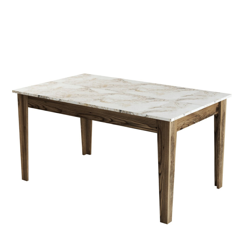 Ferro Beech Dining Table, White