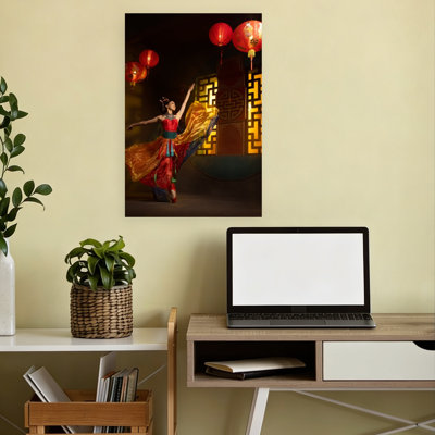 «Elegant Chinese Dancer», reproduction d'art murale contemporaine