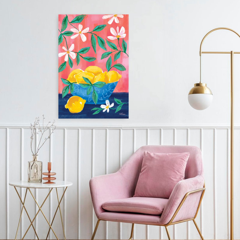 Summer Lemons by Cat Thurman Designs - Wrapped Canvas Print, 60.96cm H x 40.64cm W