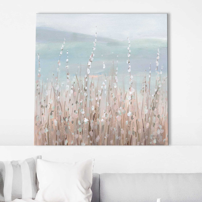 Coastal Morning Blooms - Peinture, L 18 po x H 18 po, Toile tendue