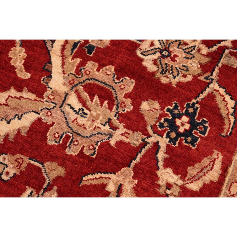 2x3' Wool Hand Knotted Rug, Red/Navy/Gold w Pad – furniturebrokerslakeway
