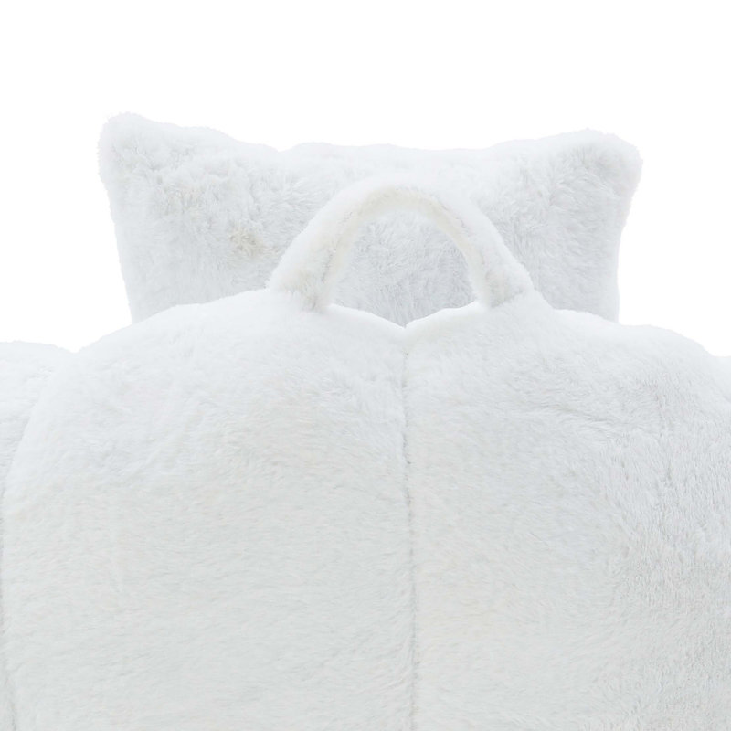 Fauteuil à billes Giant, Fausse fourrure blanche