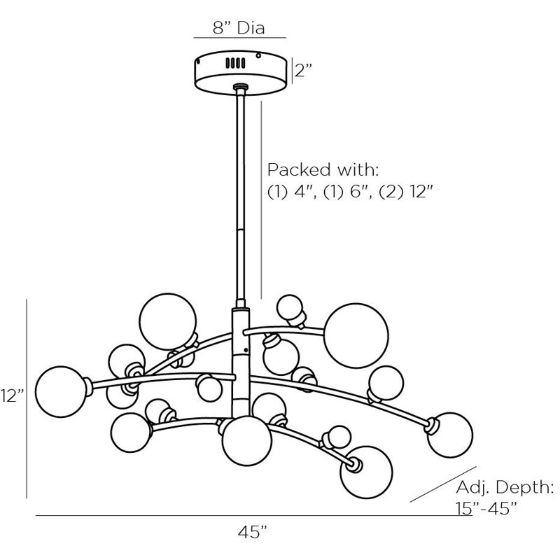 Maser 18 - Light LED Chandelier