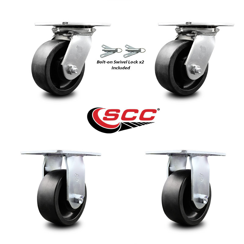 4 Piece Glass Filled Nylon Caster Set