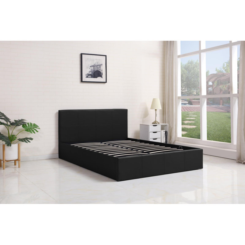 Violetta Upholstered Ottoman Storage Bed, Black, Double (4'6)