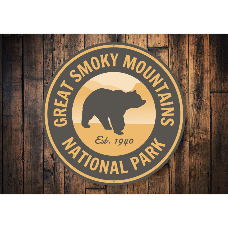 Panneau en aluminium du parc national des Smoky Mountains, H 18 po x l 18 po x P 0,06 po