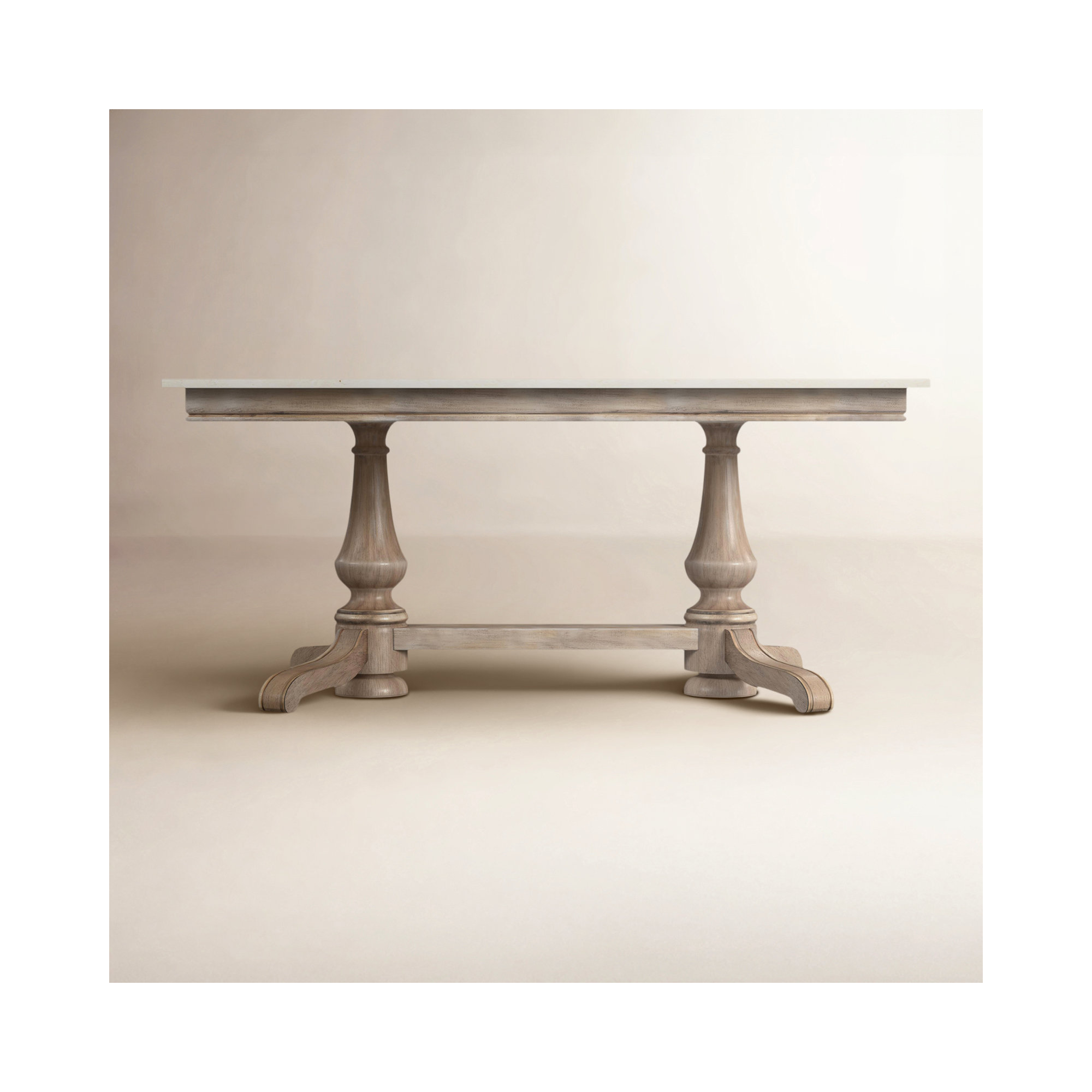 Aberdale 66" Trestle Dining Table with Marble Top
