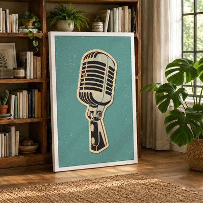 Vintage Microphone Retro - Wrapped Canvas