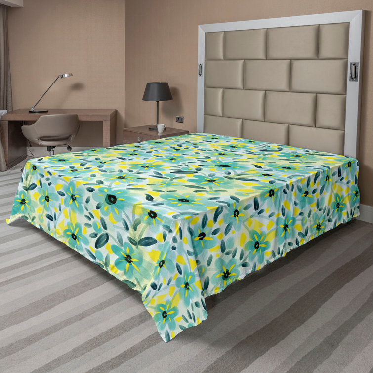 Ambesonne, drap plat floral pivoines, art botanique printanier