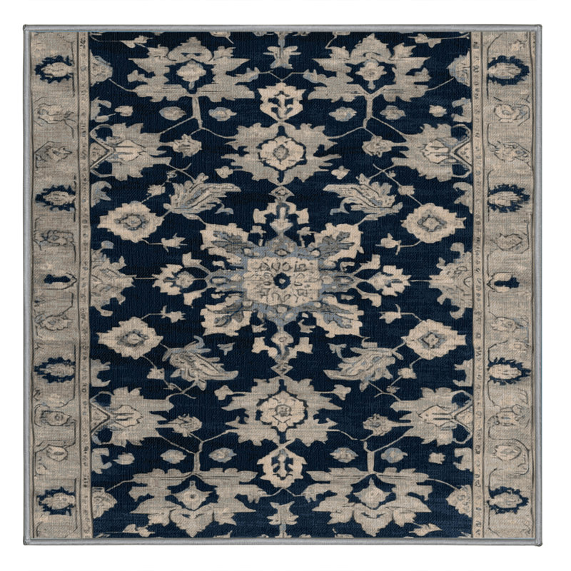 Tapis gris lavable à la machine, Carré 3 pi