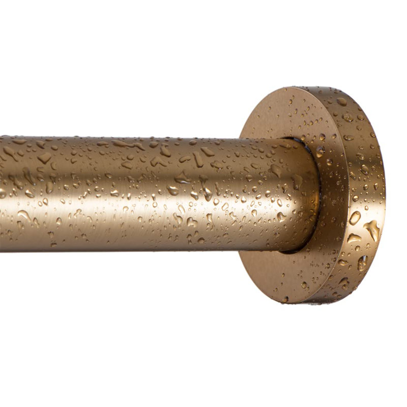 Tringle à rideau de tension de douche - Tringle à tension de ressort réglable pour rideaux de douche, salle de bain ou fenêtres, facile à installer, sans perçage, antirouille, réglable, or chaud de 54 à 90 pouces