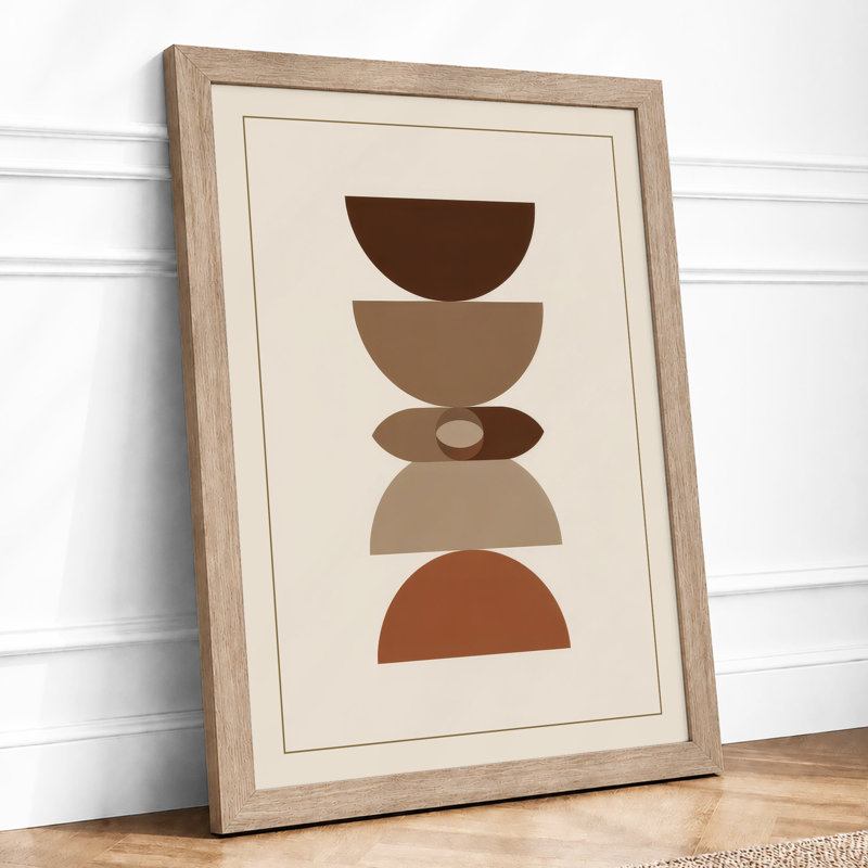 Stacked Geometry Minimalist - Print, A1 - 84.1 x 59.4 cm, Oak