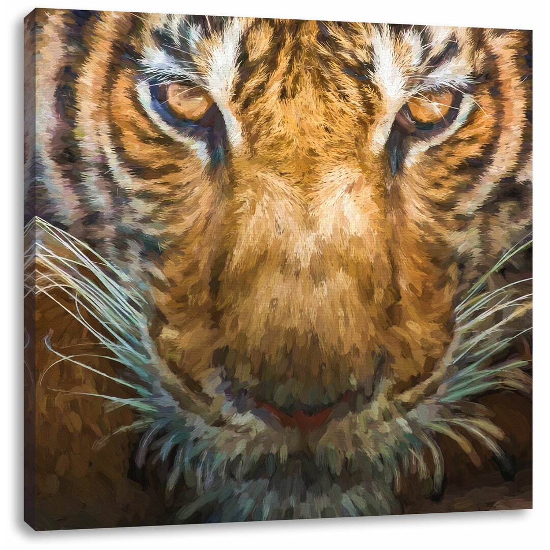 Leinwandbild Tiger mit hellbraunen Augen