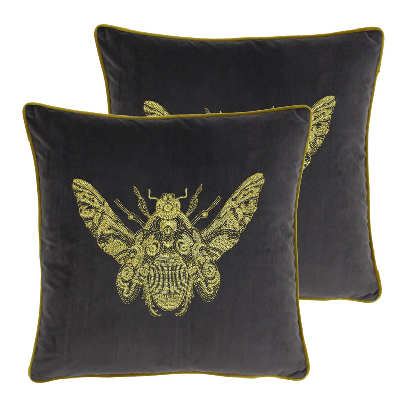 Kirk Geometric Square Cushion, Charcoal