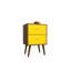 Commode Mid-Century moderne pour le rangement de chevet dans la chambre à coucher, table de chevet avec 2 tiroirs-967681443