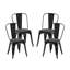 Chaises de bar de cuisine en métal noir lustré de 2 pièces 2 po-1485549070