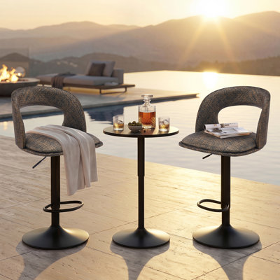 Chaise de bar pivotante pour l'extérieur