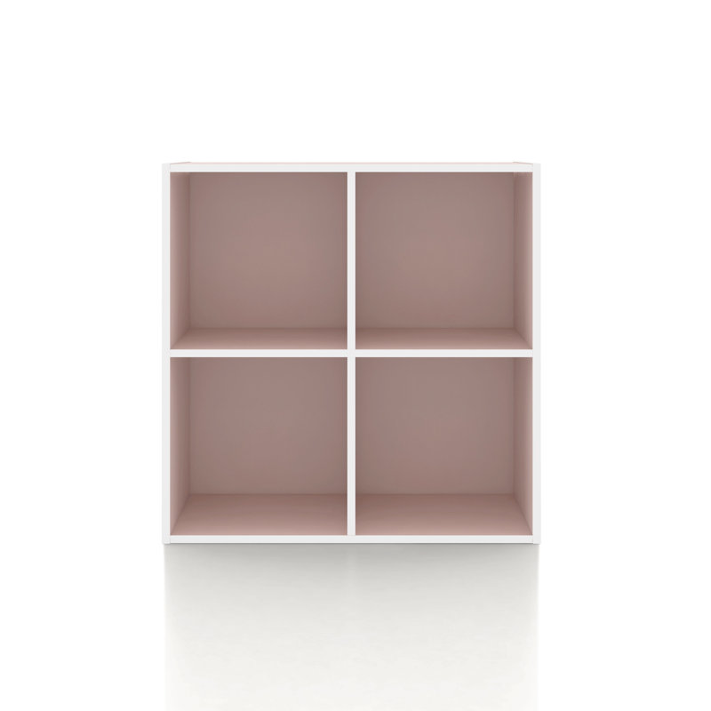Bibliothèque de rangement Moduline, 4 cubes, Rose clair
