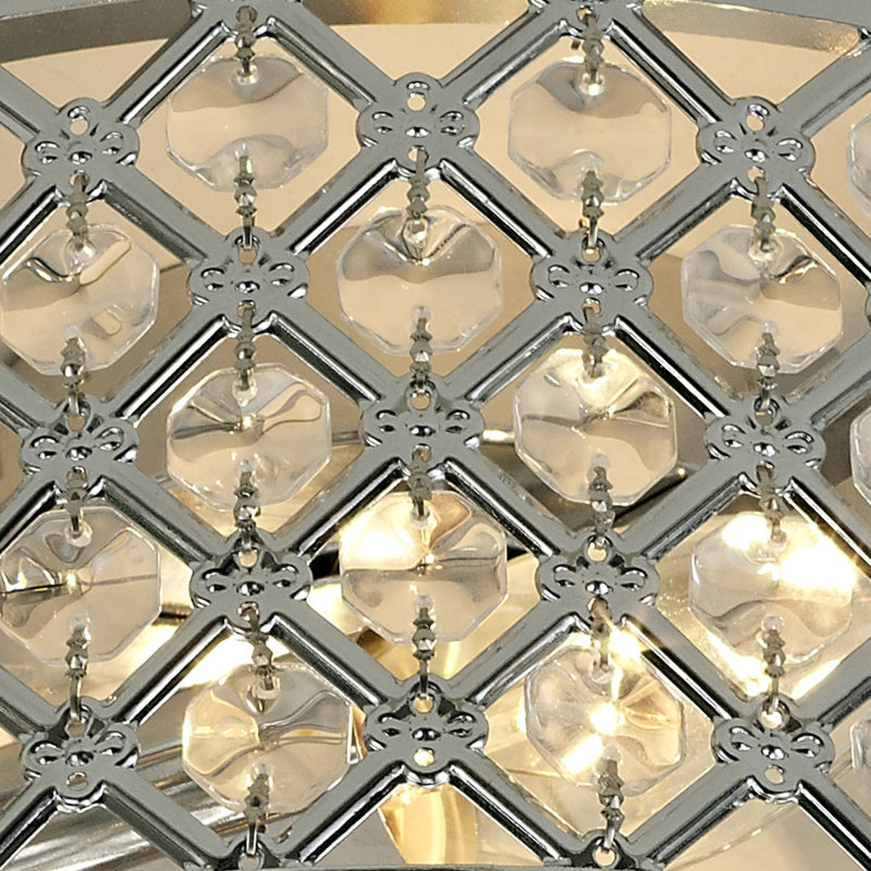 Glass Flush Mount, Polished Chrome