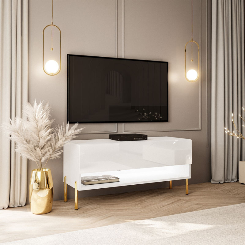 Adebare TV Stand for TVs up to 42", High-gloss white