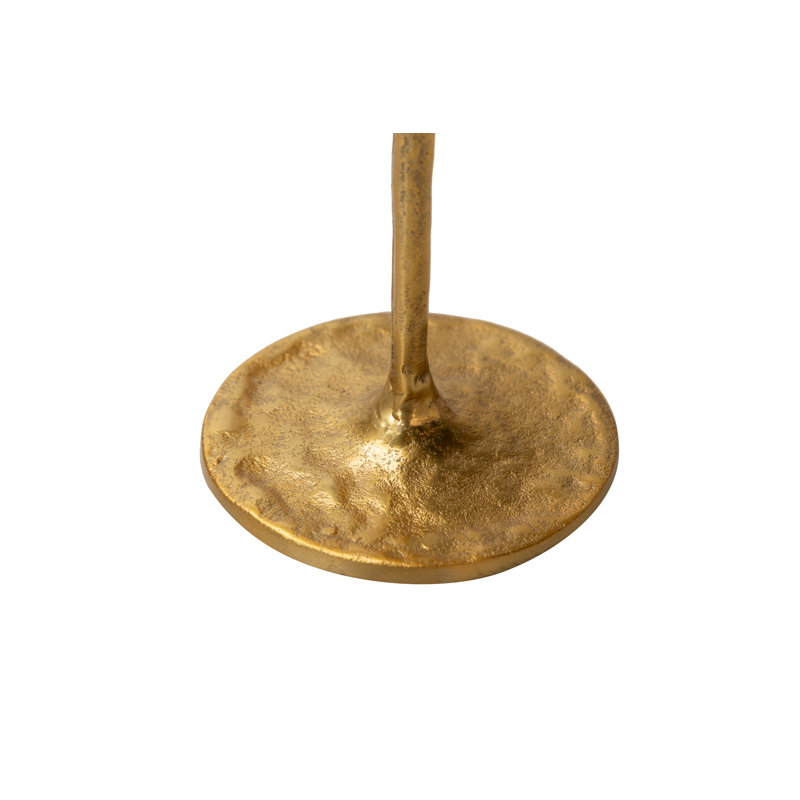 Aluminum Tabletop Candlestick, 30cm H x 14cm W x 14cm D, Gold