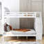 Lit superposé simple au-dessus de double avec rangement et garde-corps Stairway-1665064295