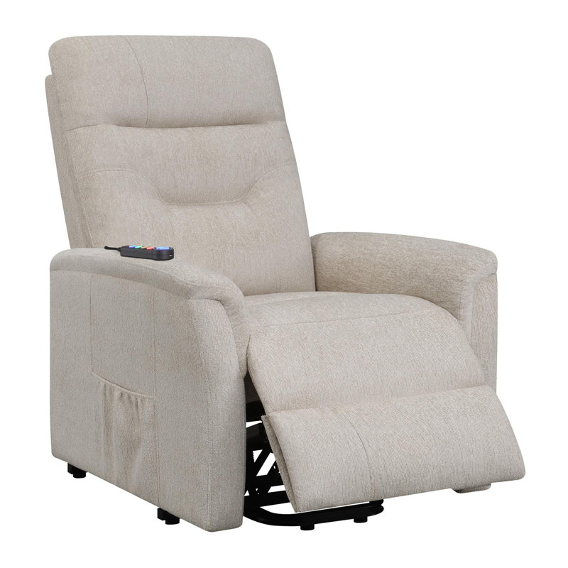Fauteuil inclinable électrique avec poche de rangement, Beige