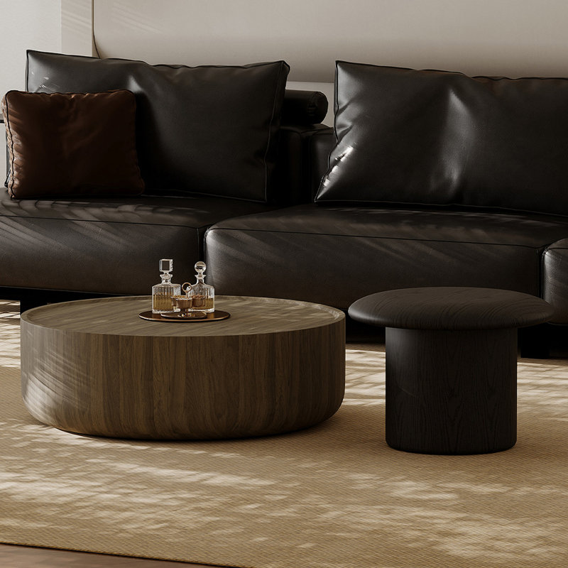 Mid-century Round Walnut Coffee Table
